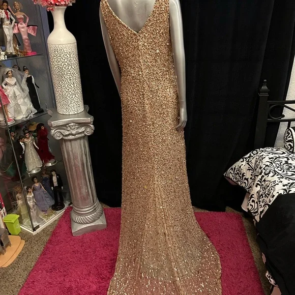 Adrianna Papell Gold Sequin Dress - Picture 2 of 4